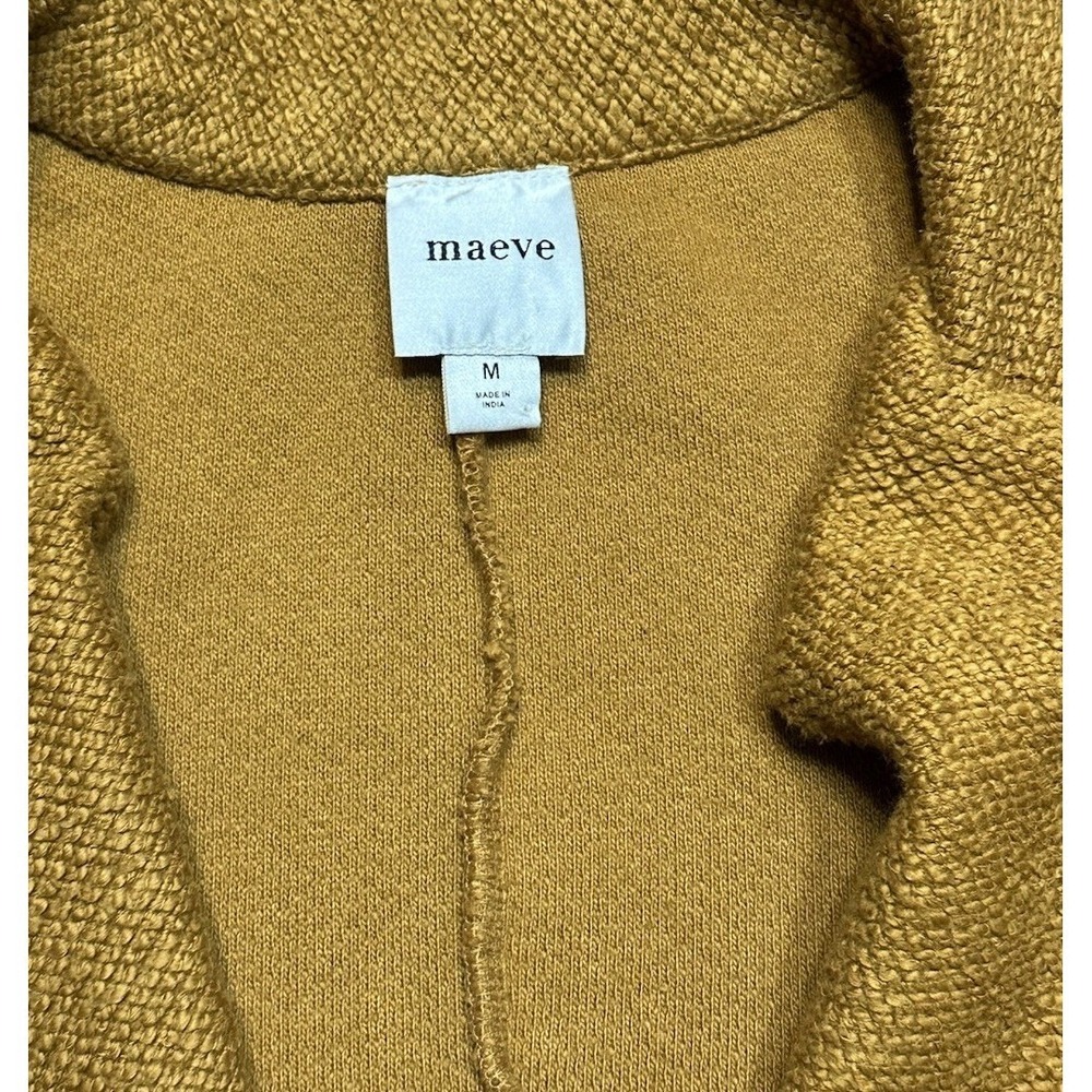 Anthropologie Maeve Knit Long Sleeve Button Mustard Jacket Blazer Women's Sz M - Picture 5 of 10